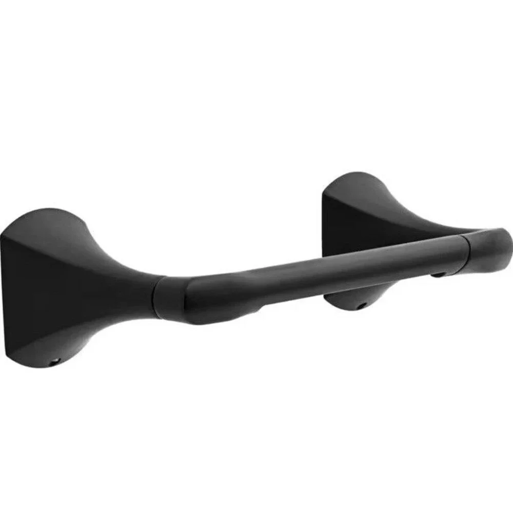 Pierce Wall Mount Pivot Arm Toilet Paper Holder in Matte Black